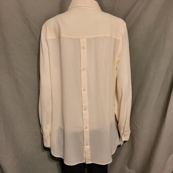 Cream tunic shirt by Halston, size medium - Picture 2 of 6